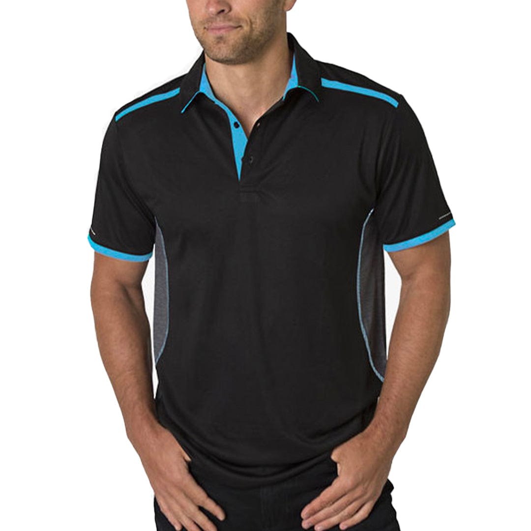 In Style Apparel Polos / Shirts Black/Charcoal/Hawaiian Blue / S In Style Apparel Mens Polo Shirt BKP500