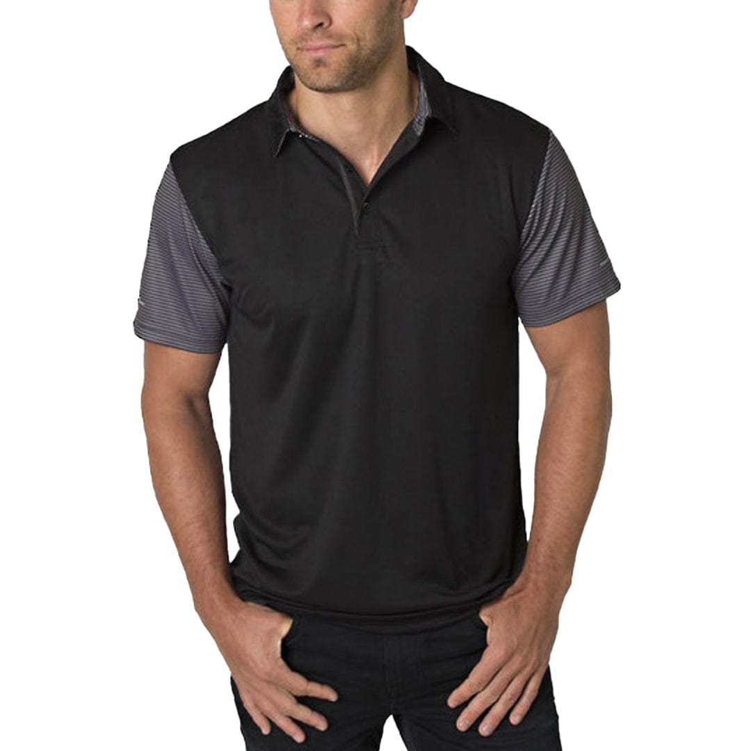 In Style Apparel Polos / Shirts Black/Charcoal Heather/Charcoal Stripe / S In Style Apparel Mens Polo Shirt BKP600