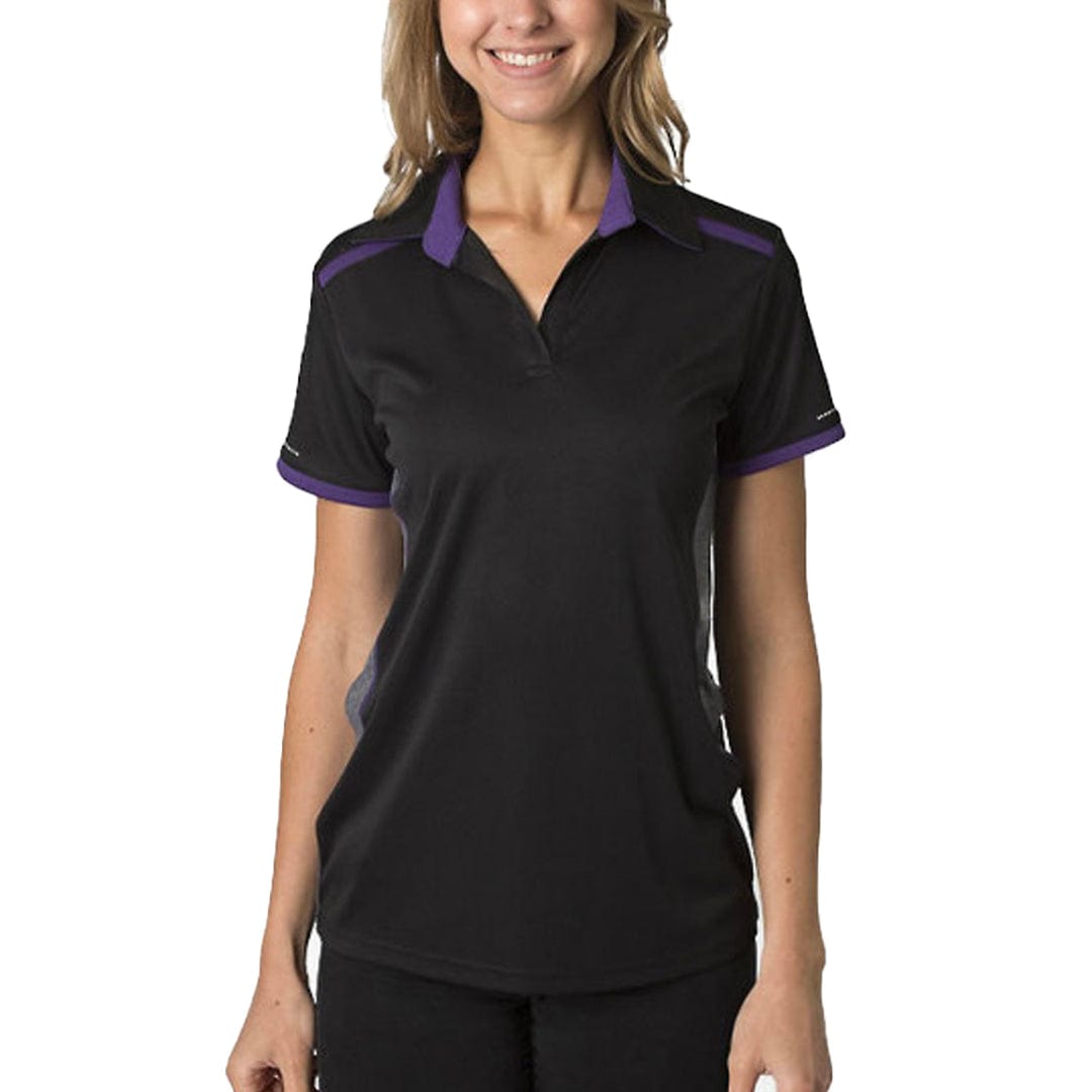 In Style Apparel Polos / Shirts Black/Charcoal Heather/Deep Purple / 8 In Style Apparel Womens Polo Shirt BKP500L