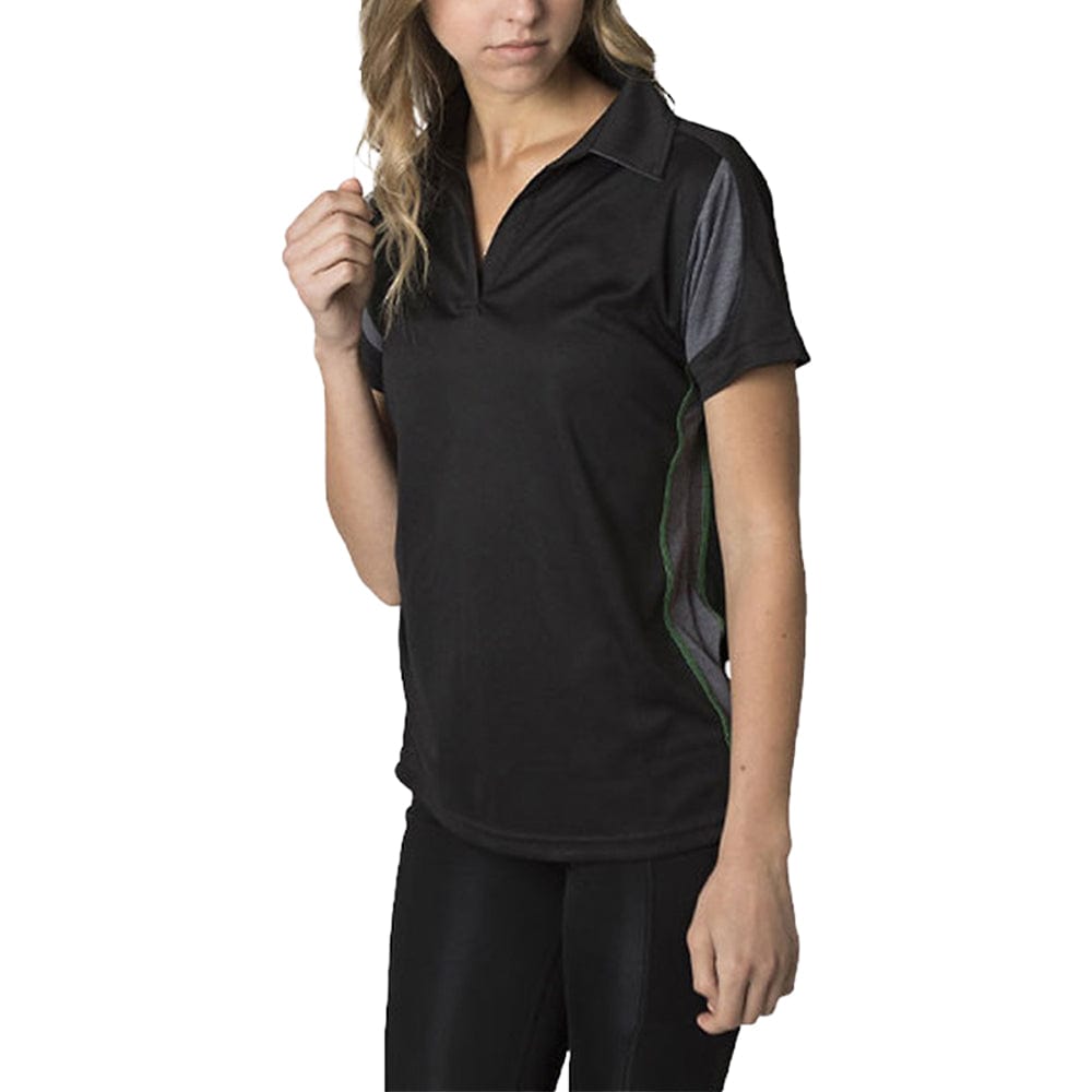In Style Apparel Polos / Shirts Black/Charcoal Heather/Emerald / 8 In Style Apparel Womens Polo Shirt BKP800L