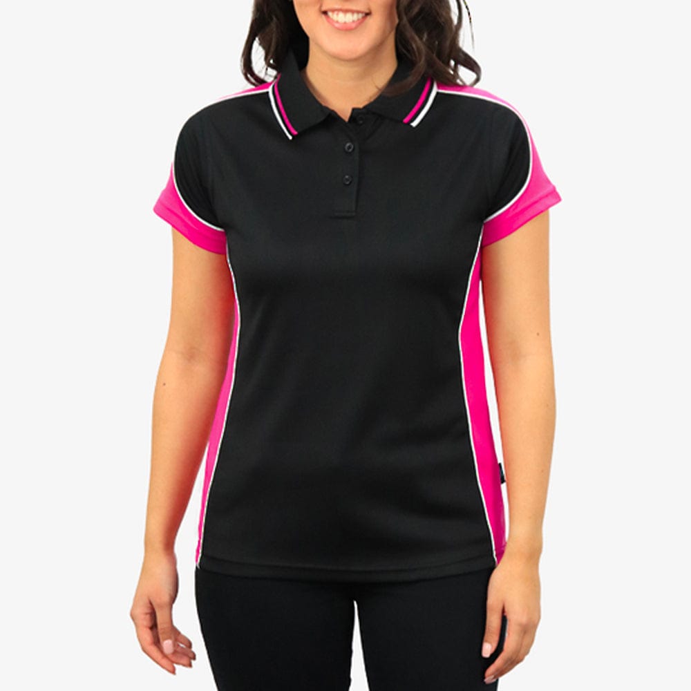 In Style Apparel Polos / Shirts Black/Hot Pink/White / 8 In Style Apparel Womens Polo Shirt