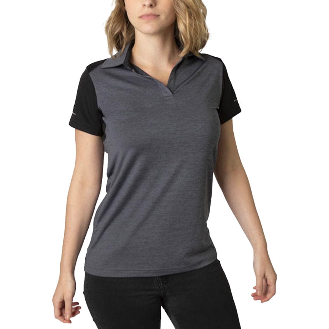 In Style Apparel Polos / Shirts Charcoal Heather/Black / 8 In Style Apparel Womens Polo Shirt BKP401L