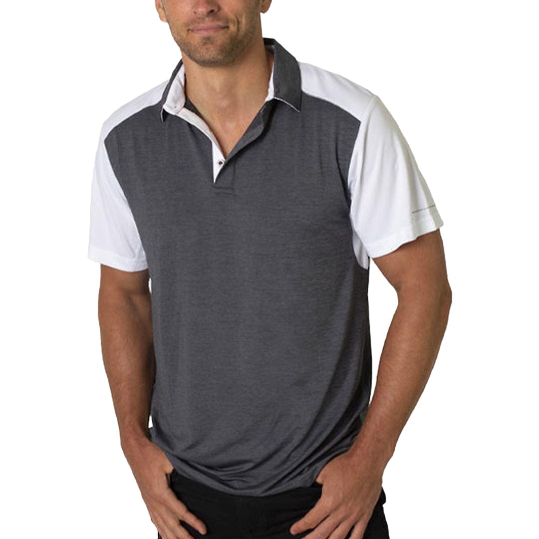 In Style Apparel Polos / Shirts Charcoal Heather/White / S In Style Apparel Mens Polo Shirt BKP401