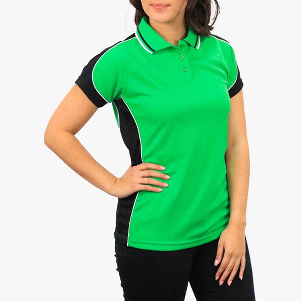 In Style Apparel Polos / Shirts Emerald/Black//White / 8 In Style Apparel Womens Polo Shirt
