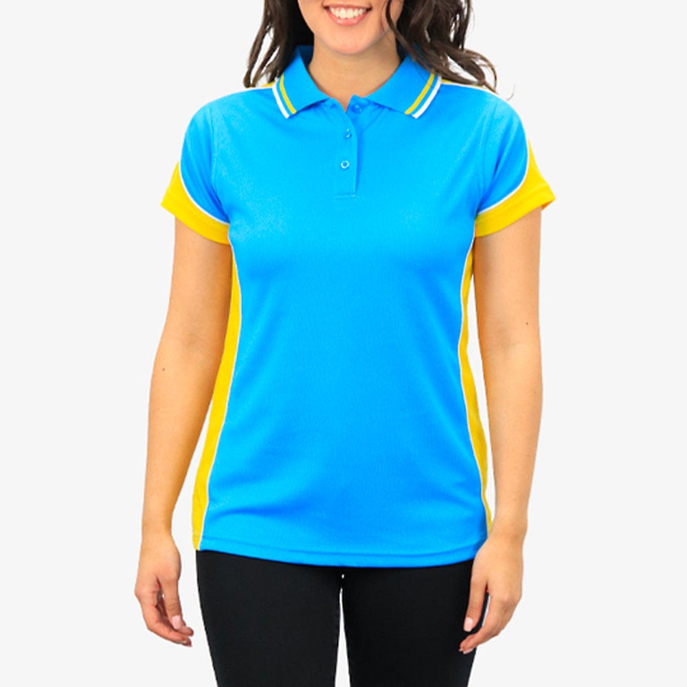 In Style Apparel Polos / Shirts Hawaiian Blue/Yellow/White / 8 In Style Apparel Womens Polo Shirt