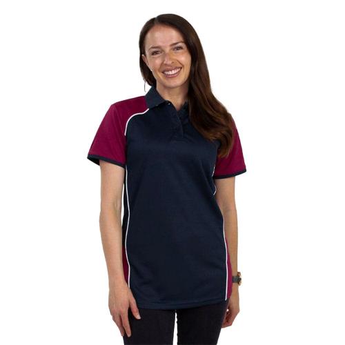 In Style Apparel Polos / Shirts Navy/Burgundy/White / 8 In Style Apparel Womens Recycled Polo Shirt