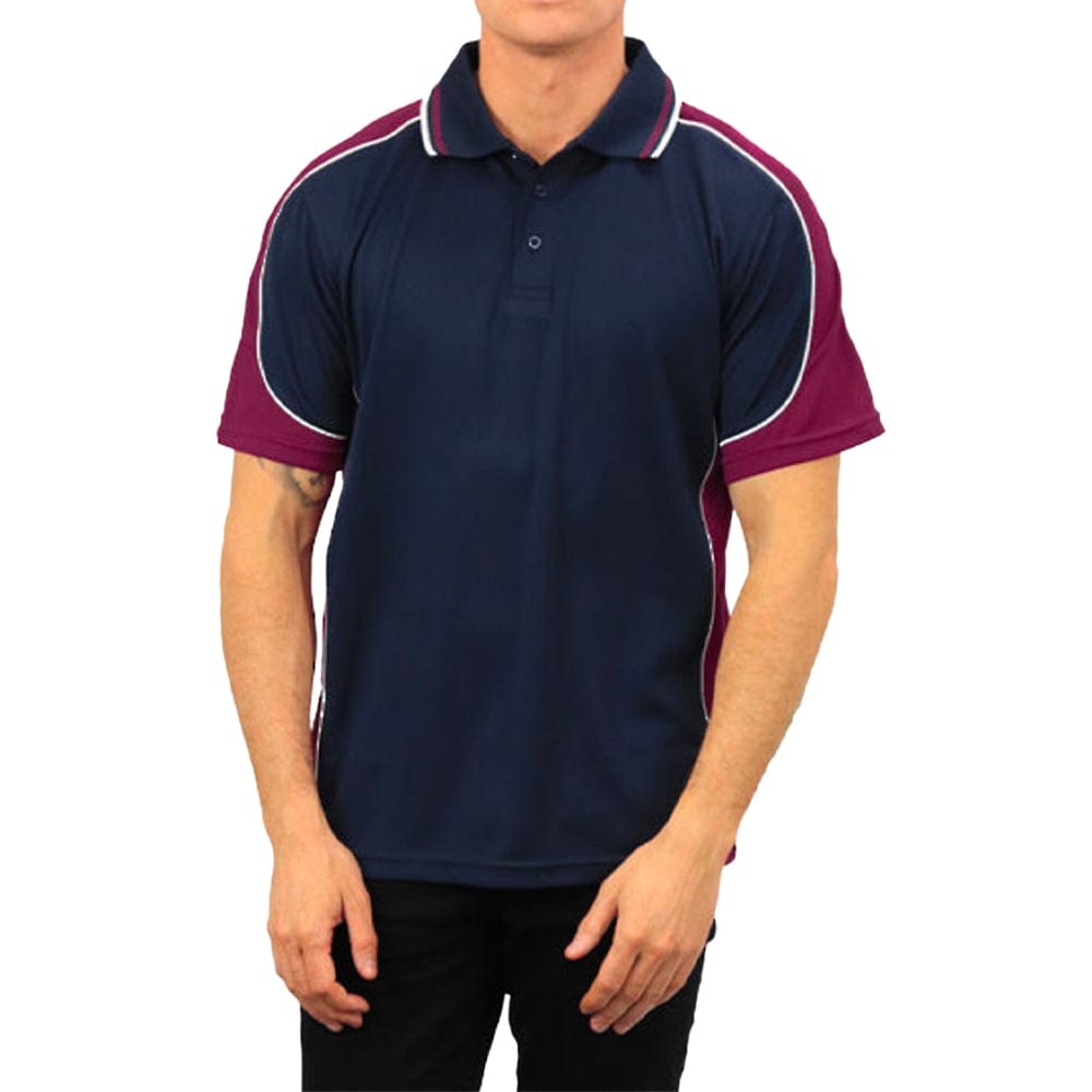 In Style Apparel Polos / Shirts Navy/Burgundy/White / XS In Style Apparel Mens Polo Shirt