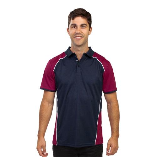 In Style Apparel Polos / Shirts Navy/Burgundy/White / XS In Style Apparel Mens Recycled Polo Shirt