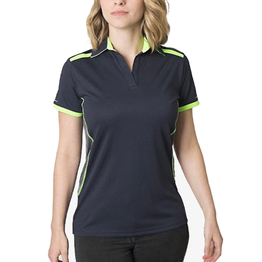 In Style Apparel Polos / Shirts Navy/Charcoal Heather/Neon Lime / 8 In Style Apparel Womens Polo Shirt BKP500L