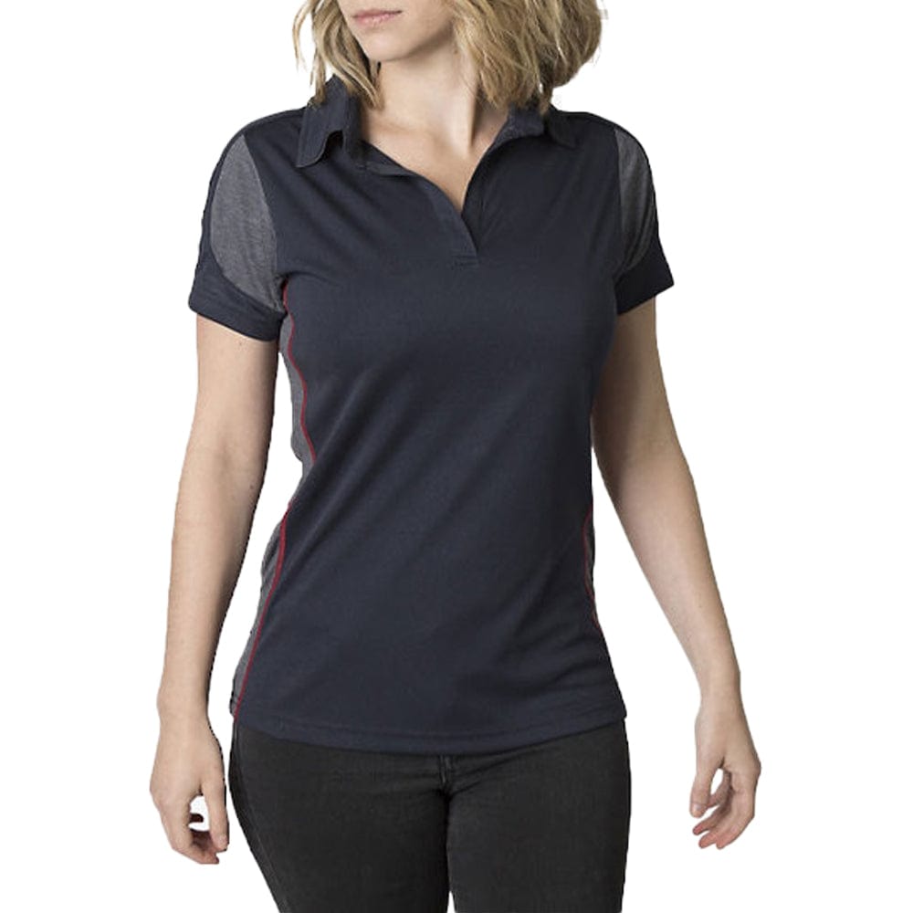 In Style Apparel Polos / Shirts Navy/Charcoal Heather/Red / 8 In Style Apparel Womens Polo Shirt BKP800L