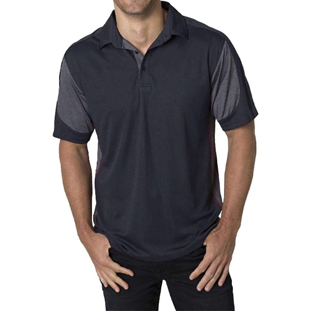 In Style Apparel Polos / Shirts Navy/Charcoal Heather/Red / S In Style Apparel Mens Polo Shirt BKP800