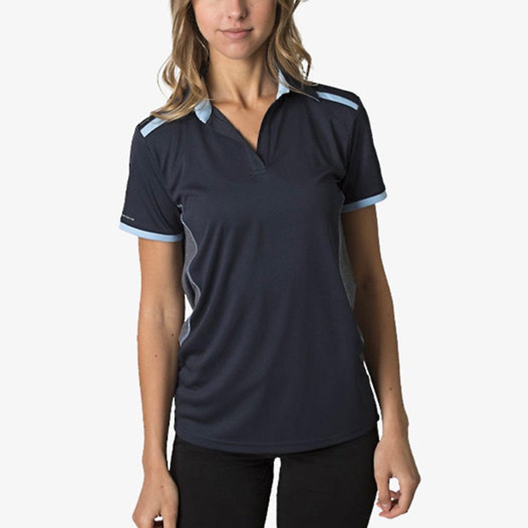 In Style Apparel Polos / Shirts Navy/Charcoal Heather/Sky / 8 In Style Apparel Womens Polo Shirt BKP500L