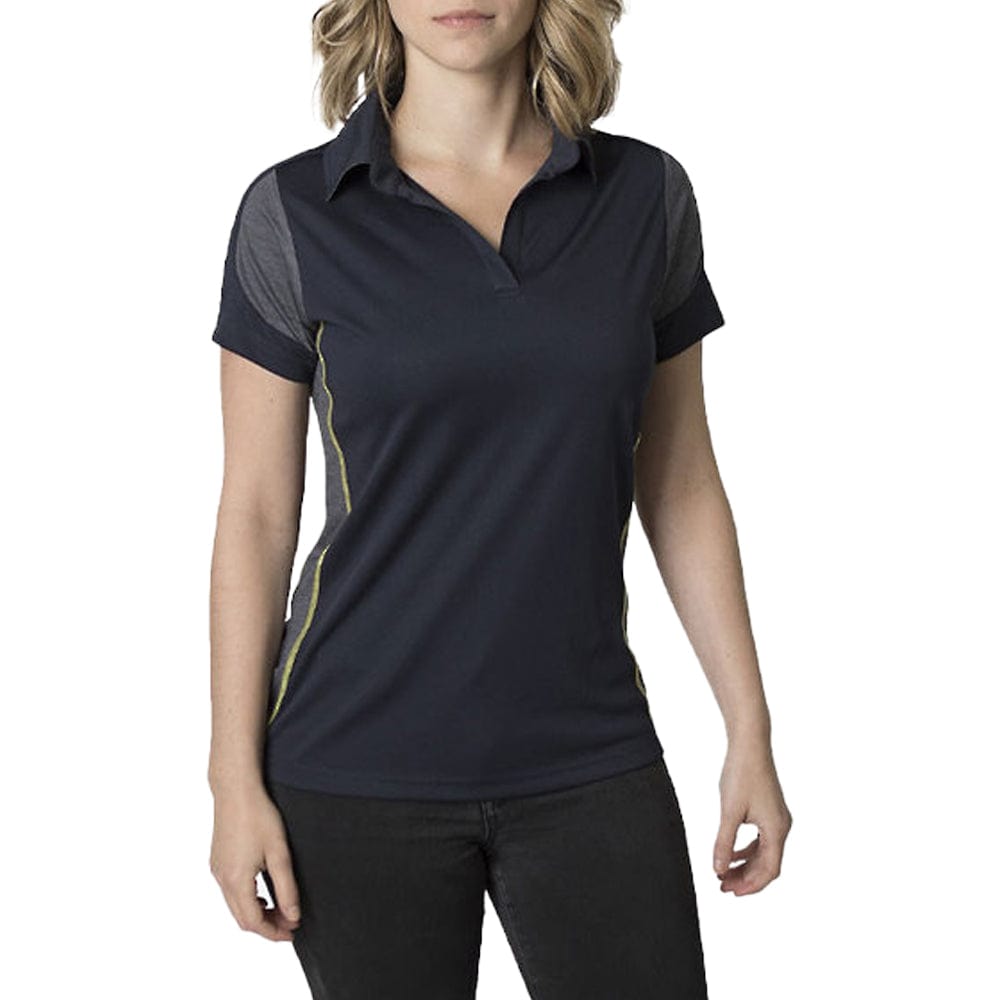 In Style Apparel Polos / Shirts Navy/Charcoal Heather/Yellow / 8 In Style Apparel Womens Polo Shirt BKP800L