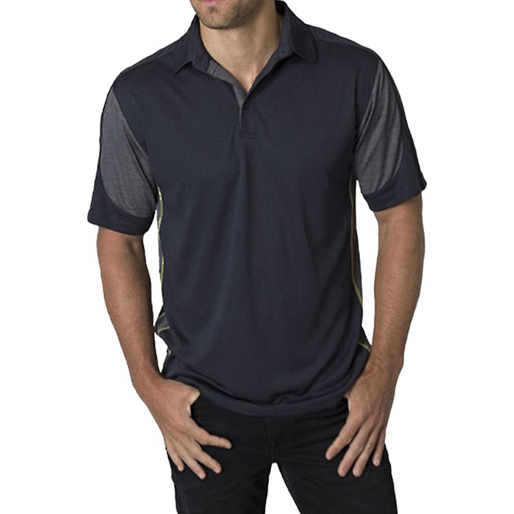 In Style Apparel Polos / Shirts Navy/Charcoal Heather/Yellow / S In Style Apparel Mens Polo Shirt BKP800