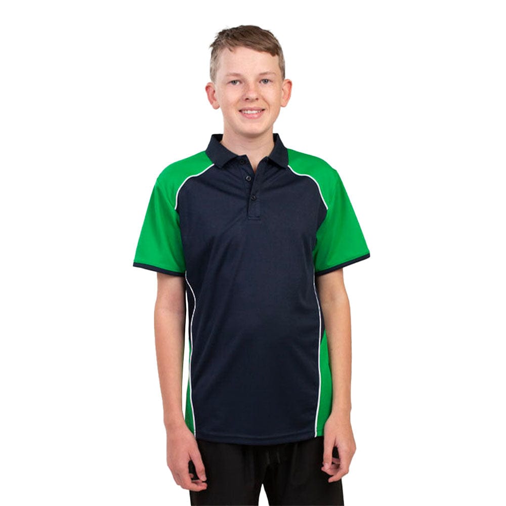 In Style Apparel Polos / Shirts Navy/Emeraldl/White / 6 In Style Apparel Kids Recycled Polo Shirt