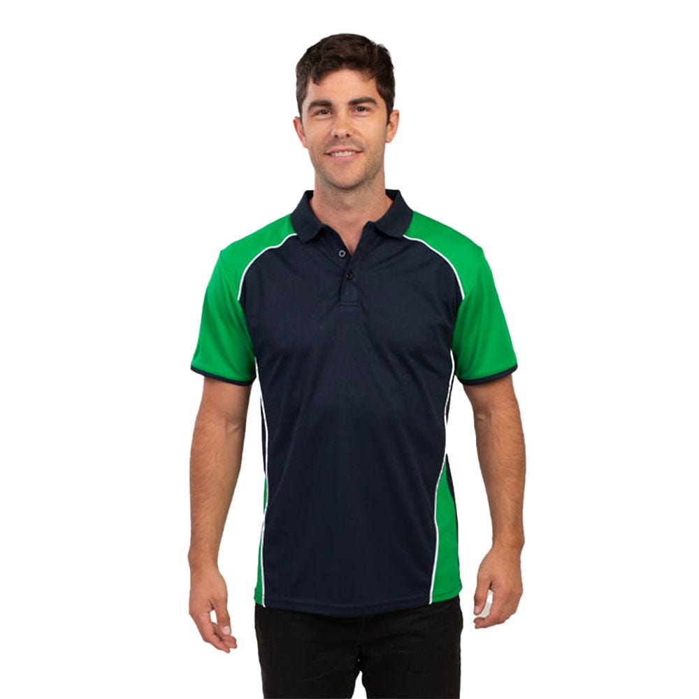 In Style Apparel Polos / Shirts Navy/Emeraldl/White / XS In Style Apparel Mens Recycled Polo Shirt