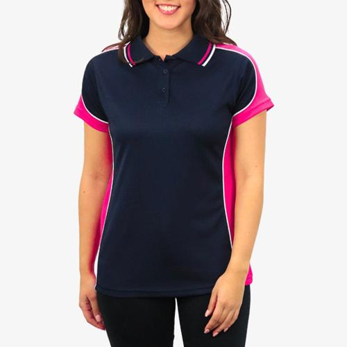 In Style Apparel Polos / Shirts Navy/Hot Pink/White / 8 In Style Apparel Womens Polo Shirt