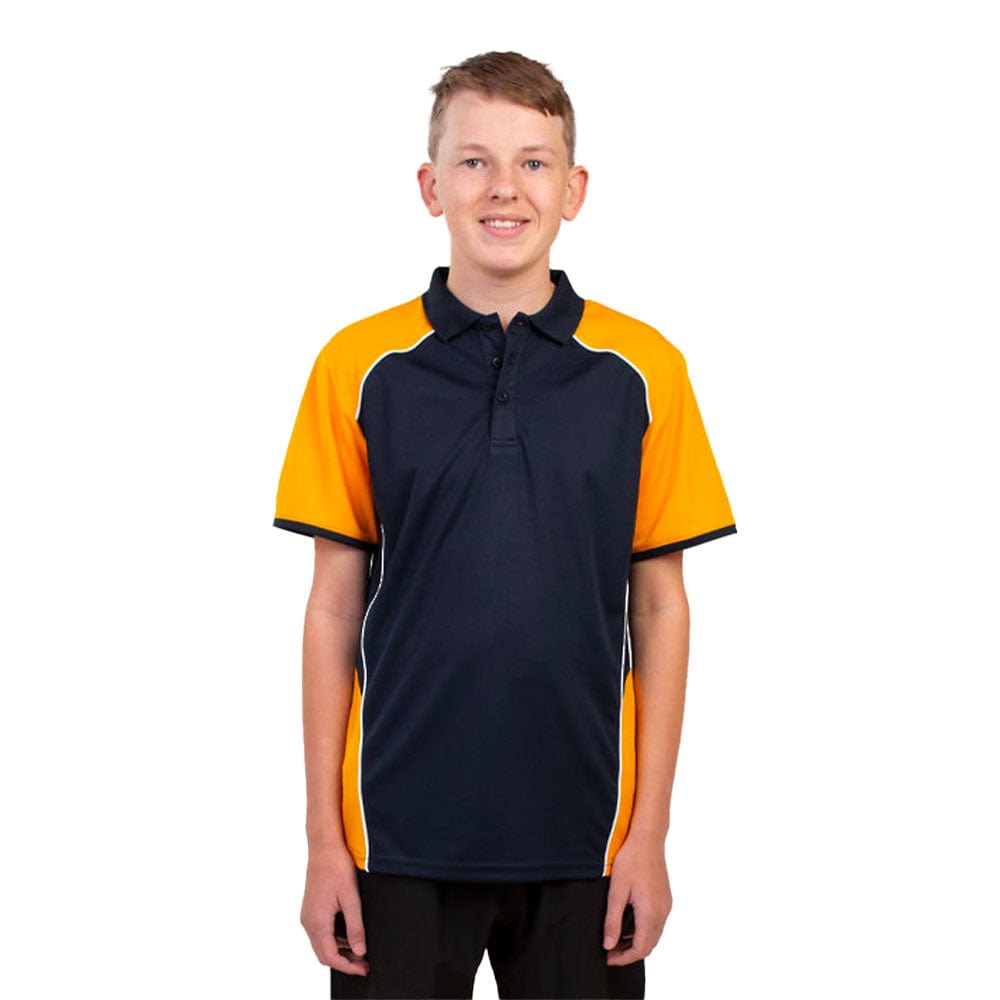 In Style Apparel Polos / Shirts Navy/Light Gold/White / 6 In Style Apparel Kids Recycled Polo Shirt