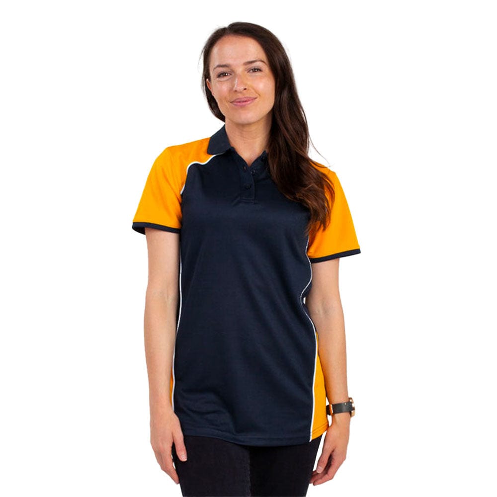 In Style Apparel Polos / Shirts Navy/Light Gold/White / 8 In Style Apparel Womens Recycled Polo Shirt