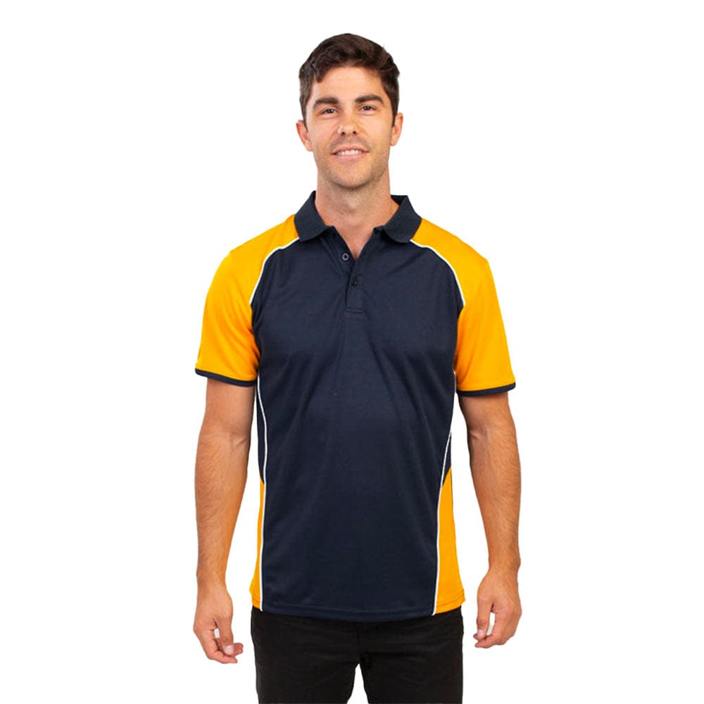 In Style Apparel Polos / Shirts Navy/Light Gold/White / XS In Style Apparel Mens Recycled Polo Shirt