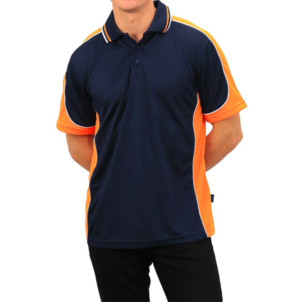 In Style Apparel Polos / Shirts Navy/Orange/White / XS In Style Apparel Mens Polo Shirt
