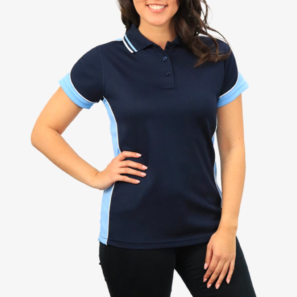 In Style Apparel Polos / Shirts Navy/Sky/White / 8 In Style Apparel Womens Polo Shirt