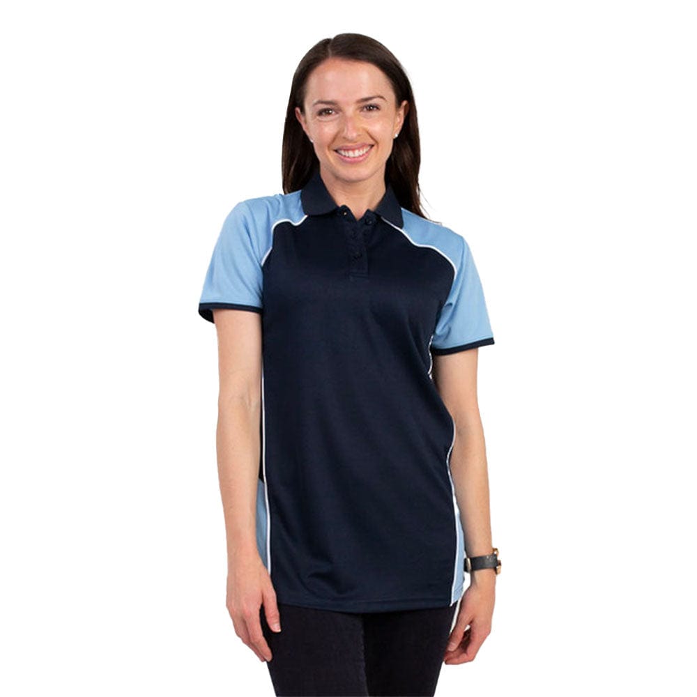 In Style Apparel Polos / Shirts Navy/Sky/White / 8 In Style Apparel Womens Recycled Polo Shirt