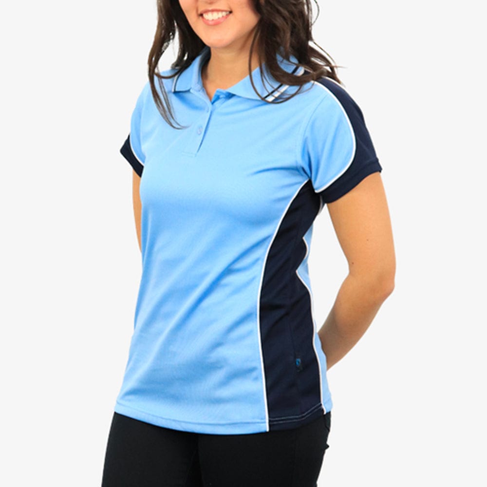 In Style Apparel Polos / Shirts Sky/Navy/White / 8 In Style Apparel Womens Polo Shirt