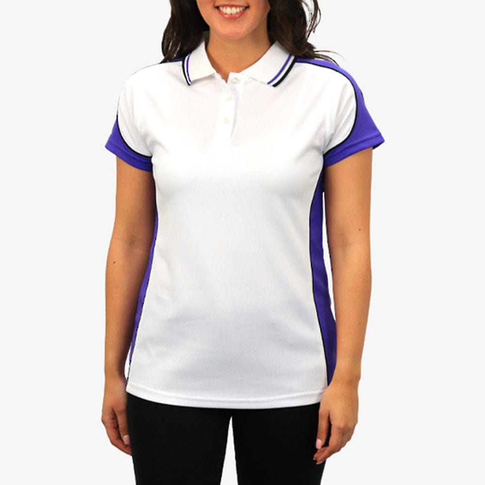 In Style Apparel Polos / Shirts White/Purple/Black / 8 In Style Apparel Womens Polo Shirt