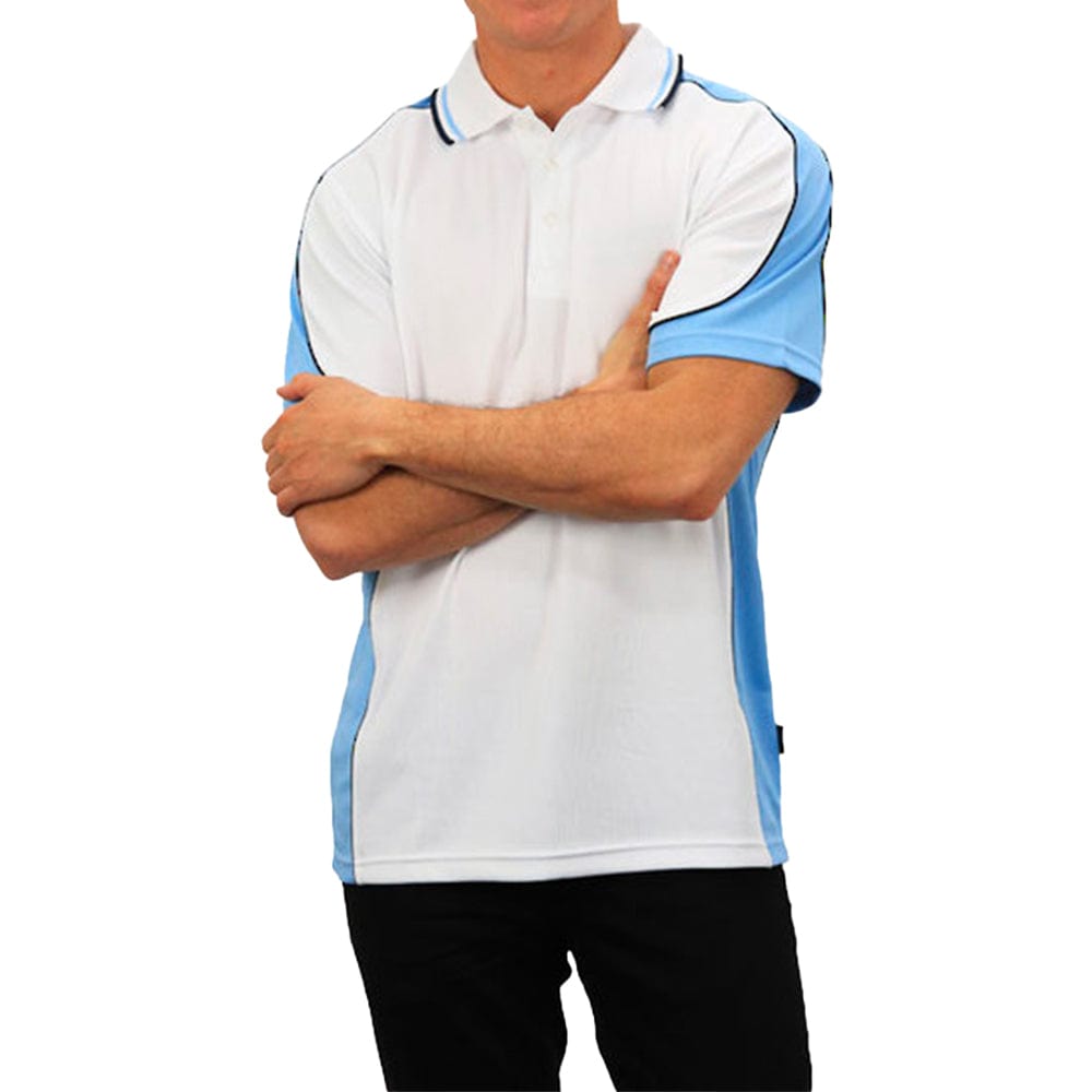 In Style Apparel Polos / Shirts White/Sky/Navy / XS In Style Apparel Mens Polo Shirt