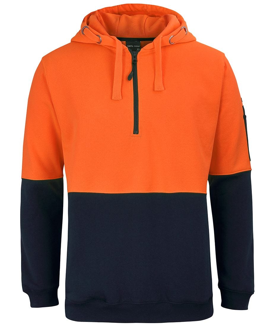 JB's Wear Hoodies Orange/Navy / XS JB's Wear Hi Vis 1/2 Zip Hoodie