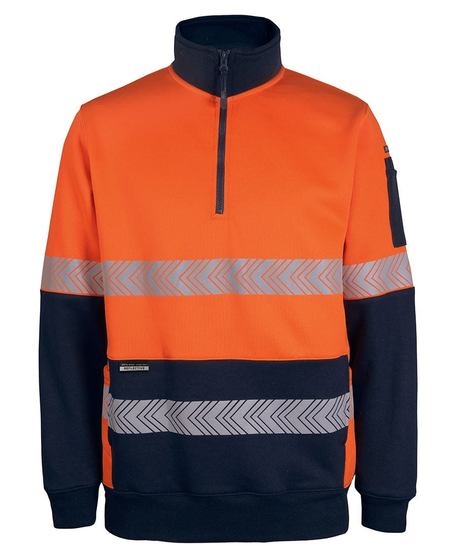 JB's Wear Jackets / Vests Orange/Navy / 2XS JB's Wear Hi Vis 330G 1/2 Zip Segmented Tape Fleece