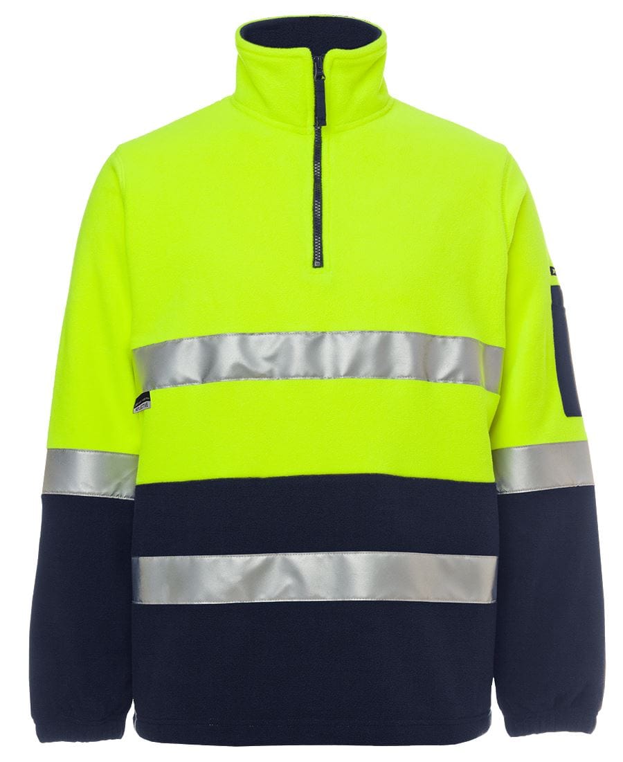 JB's Wear Polars Lime/Navy / XS JB's Wear Hi Vis (D+N) 1/2 Zip Polar Fleece
