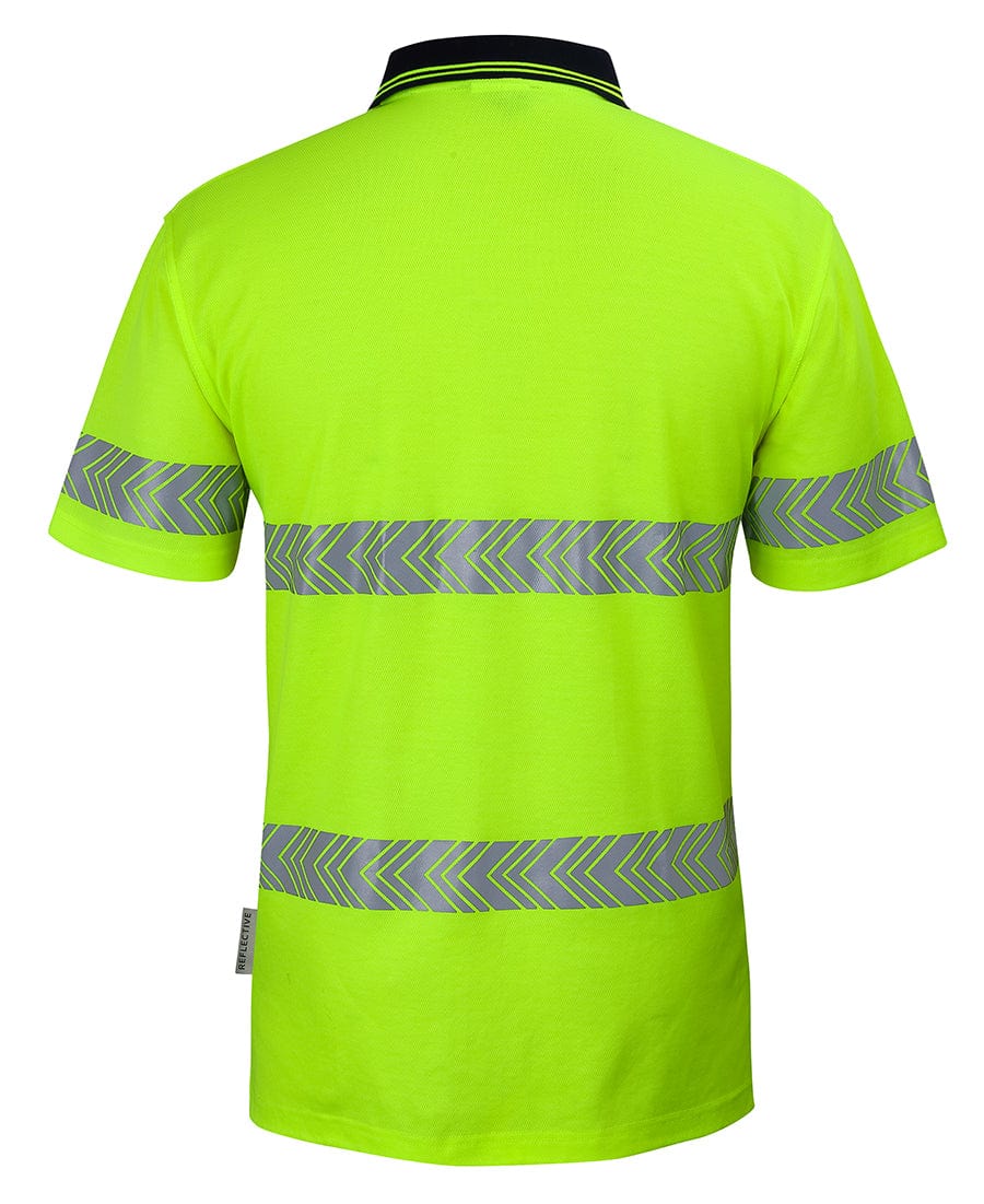 JB's Wear Polos / Shirts JB's Wear Hi Vis (D+N) Cotton Back S/S Segmented Tape Polo