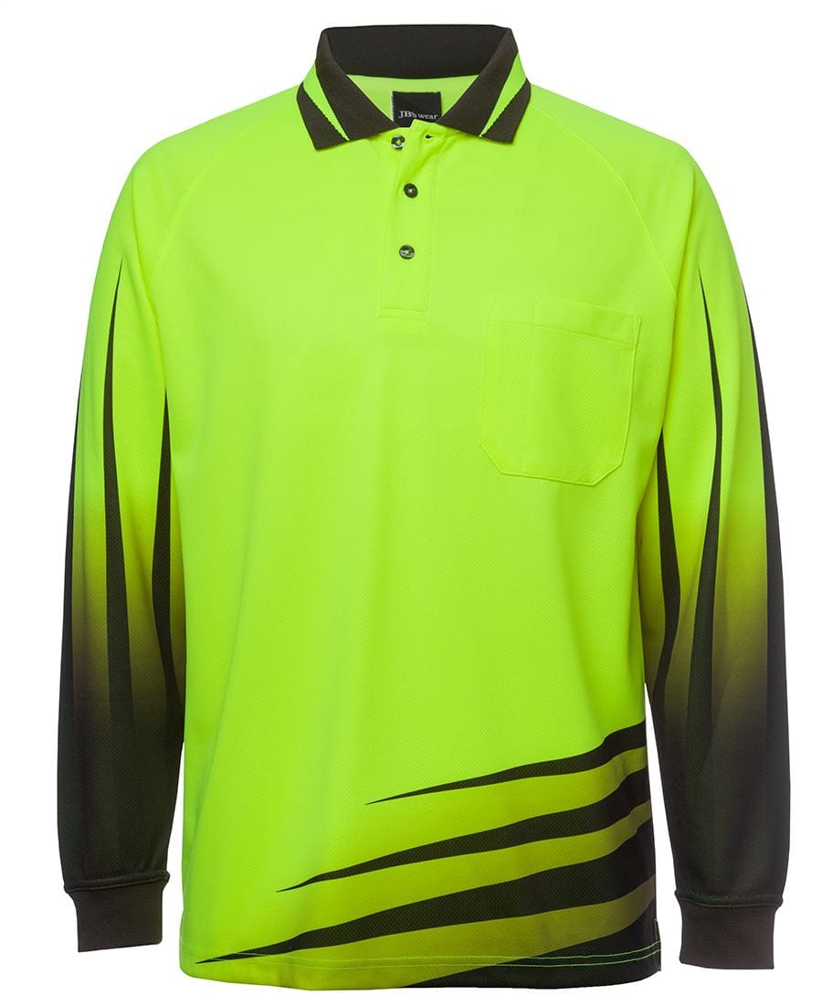 JB's Wear Polos / Shirts Lime/Black / XS JB's Wear Hi Vis L/S Rippa Sub Polo