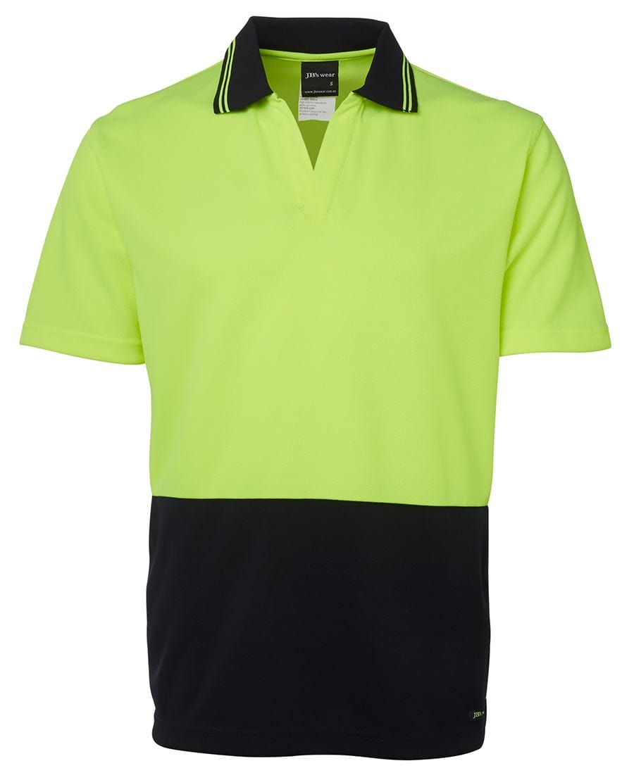JB's Wear Polos / Shirts Lime/Navy / XS JB's Wear Hi Vis S/S Non Button Polo