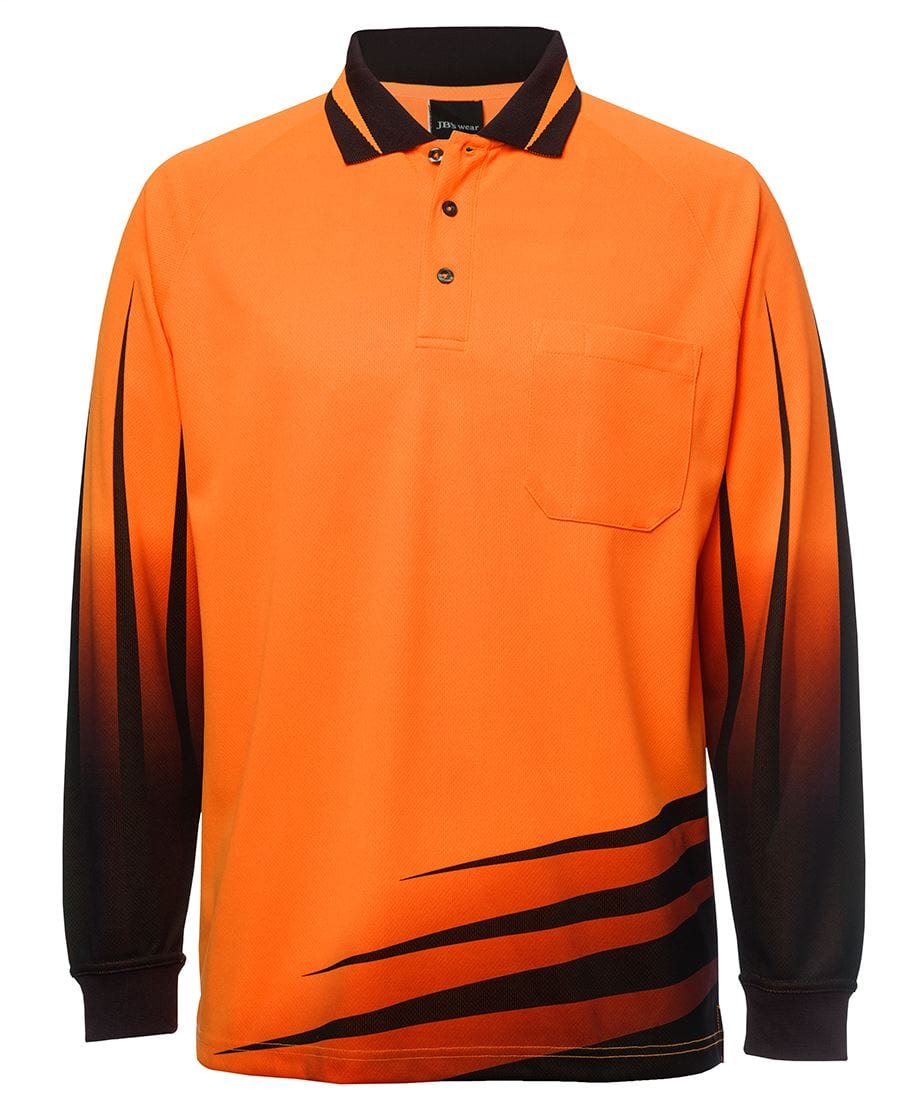 JB's Wear Polos / Shirts Orange/Black / XS JB's Wear Hi Vis L/S Rippa Sub Polo