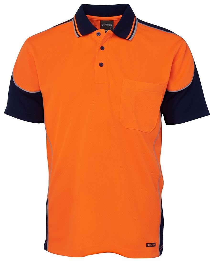 JB's Wear Polos / Shirts Orange/Navy / 2XS JB's Wear Hi Vis Contrast Piping Polo