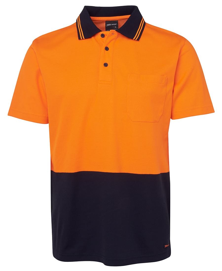 JB's Wear Polos / Shirts Orange/Navy / 2XS JB's Wear Hi Vis Non Cuff S/S Cotton Back