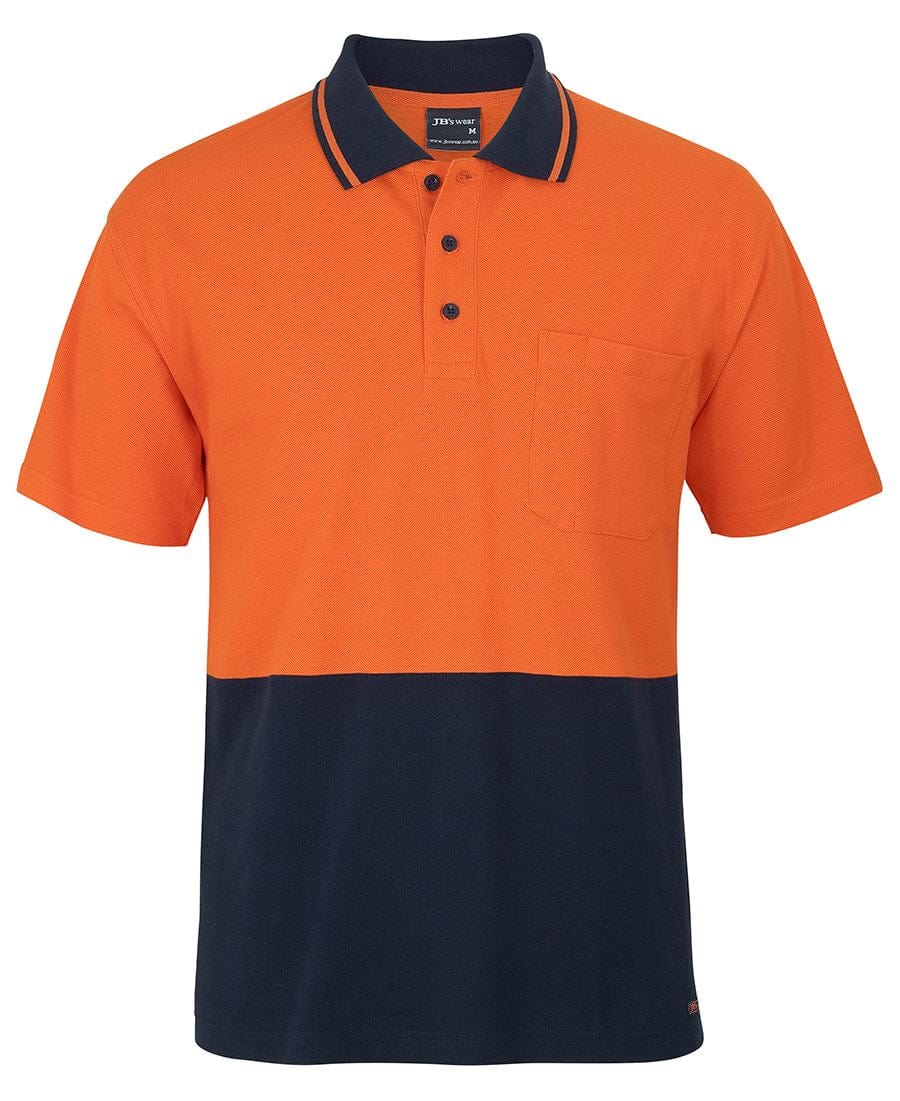 JB's Wear Polos / Shirts Orange/Navy / 2XS JB's Wear Hi Vis S/S Cotton Pique Trad Polo