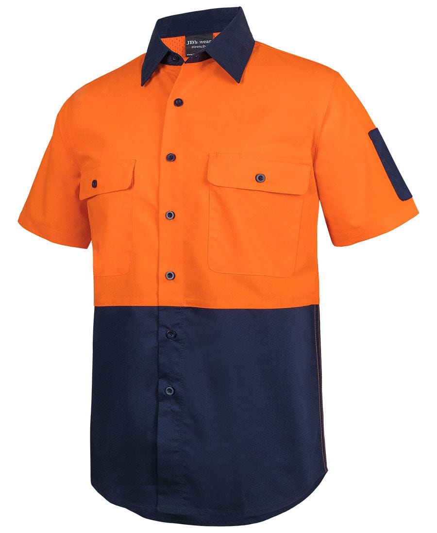 JB's Wear Polos / Shirts Orange/Navy / XS JB's Hi Vis Class F Ripstop S/S Work Shirt