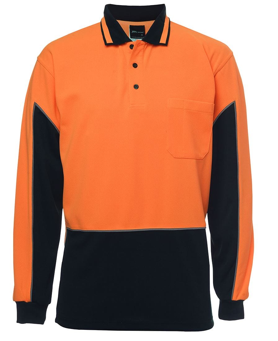 JB's Wear Polos / Shirts Orange/Navy / XS JB's Wear Hi Vis L/S Gap Polo