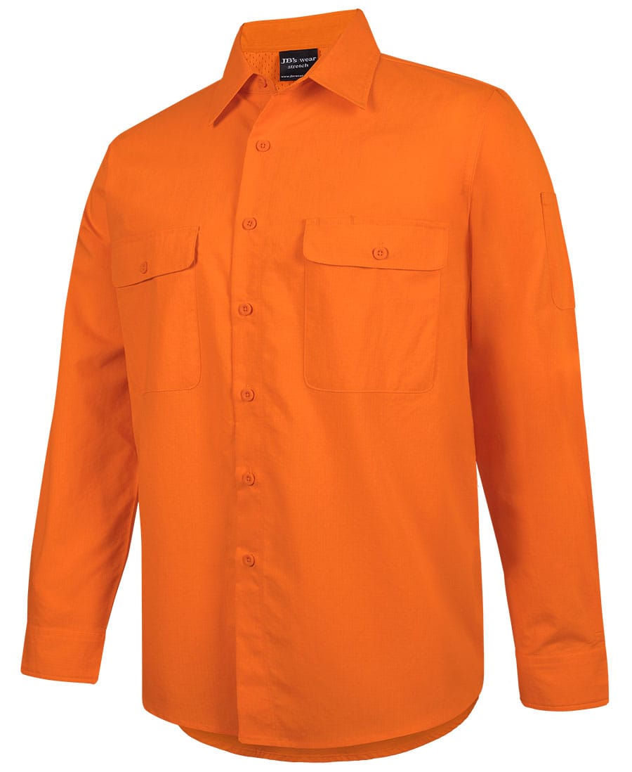 JB's Wear Polos / Shirts Orange / XS JB's Hi Vis Class F Ripstop L/S Work Shirt