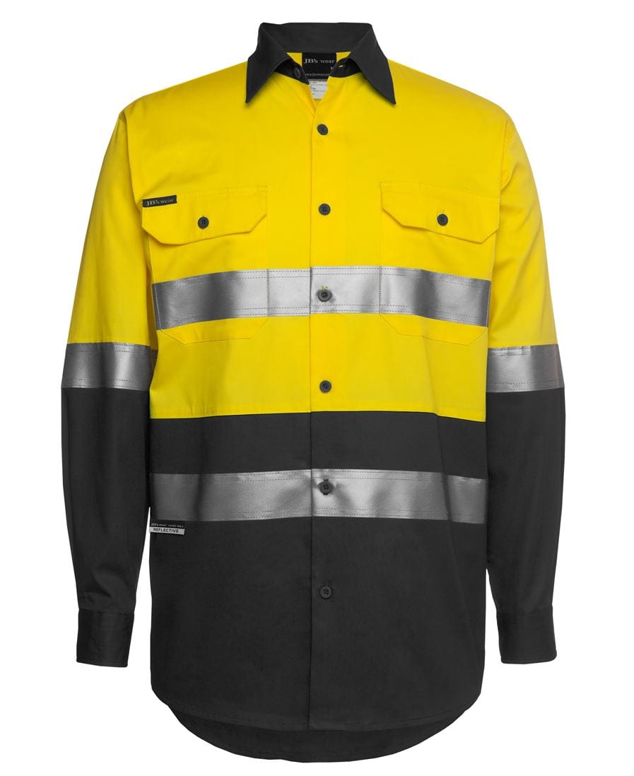 JB's Wear Polos / Shirts Yellow/Black / 3XS JB's Wear Hi Vis L/S (D+N) 150G Work Shirt (2 of 2)
