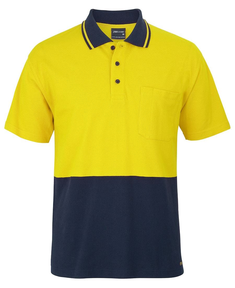 JB's Wear Polos / Shirts Yellow/Navy / 2XS JB's Wear Hi Vis S/S Cotton Pique Trad Polo