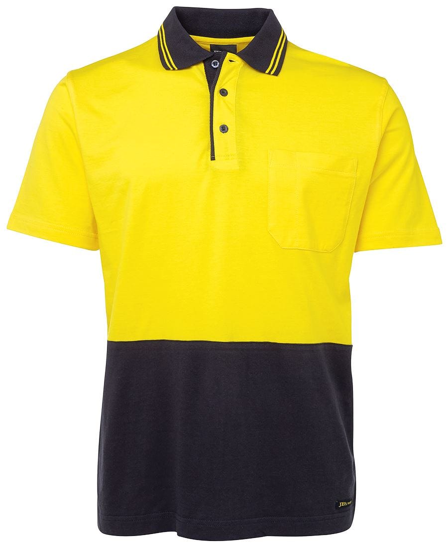 JB's Wear Polos / Shirts Yellow/Navy / 2XS JB's Wear Hi Vis S/S Cotton Polo