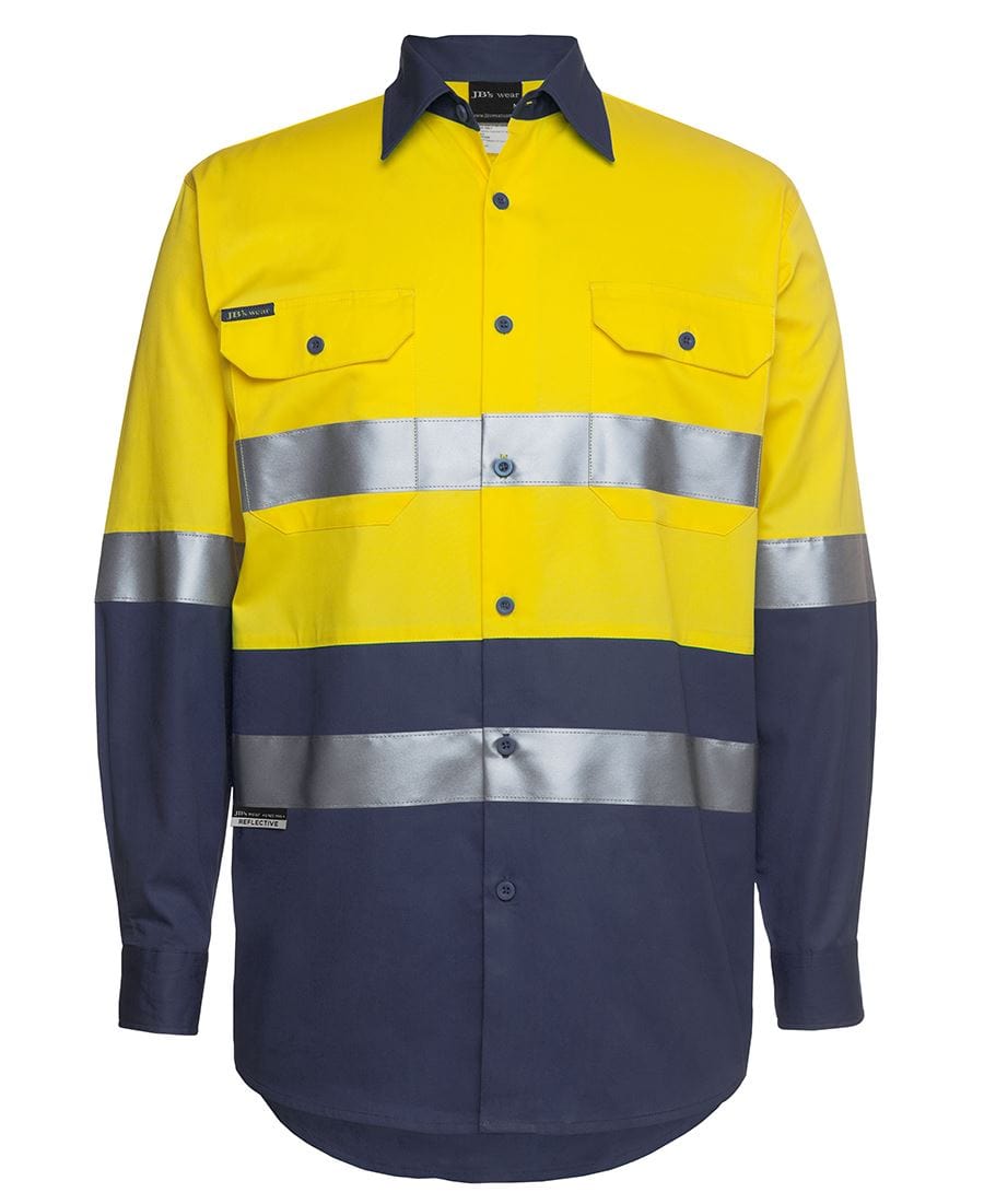 JB's Wear Polos / Shirts Yellow/Navy / XS JB's Wear Hi Vis (D+N) L/S 190G Shirt
