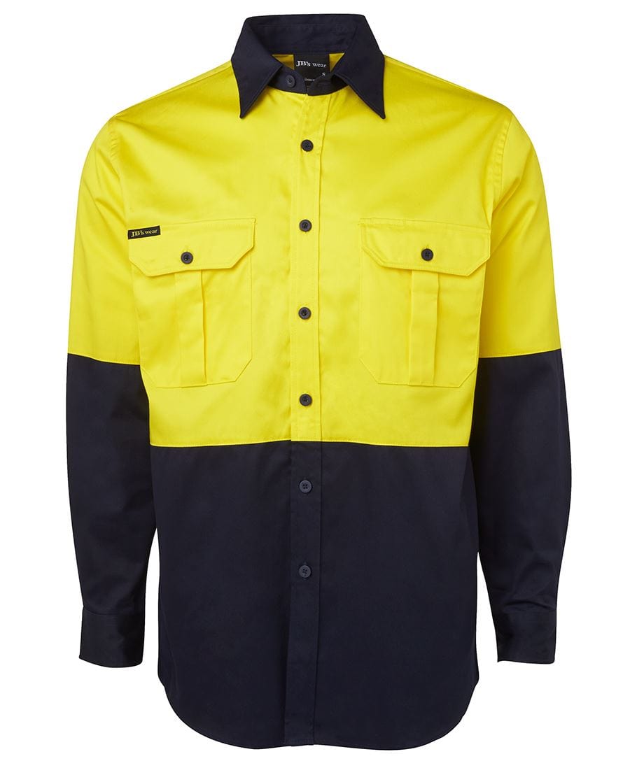 JB's Wear Polos / Shirts Yellow/Navy / XS JB's Wear Hi Vis L/S 190G Shirt