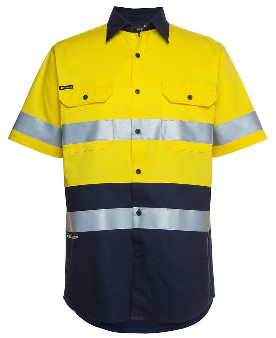JB's Wear Polos / Shirts Yellow/Navy / XS JB's Wear Hi Vis S/S (D+N) 190G Shirt