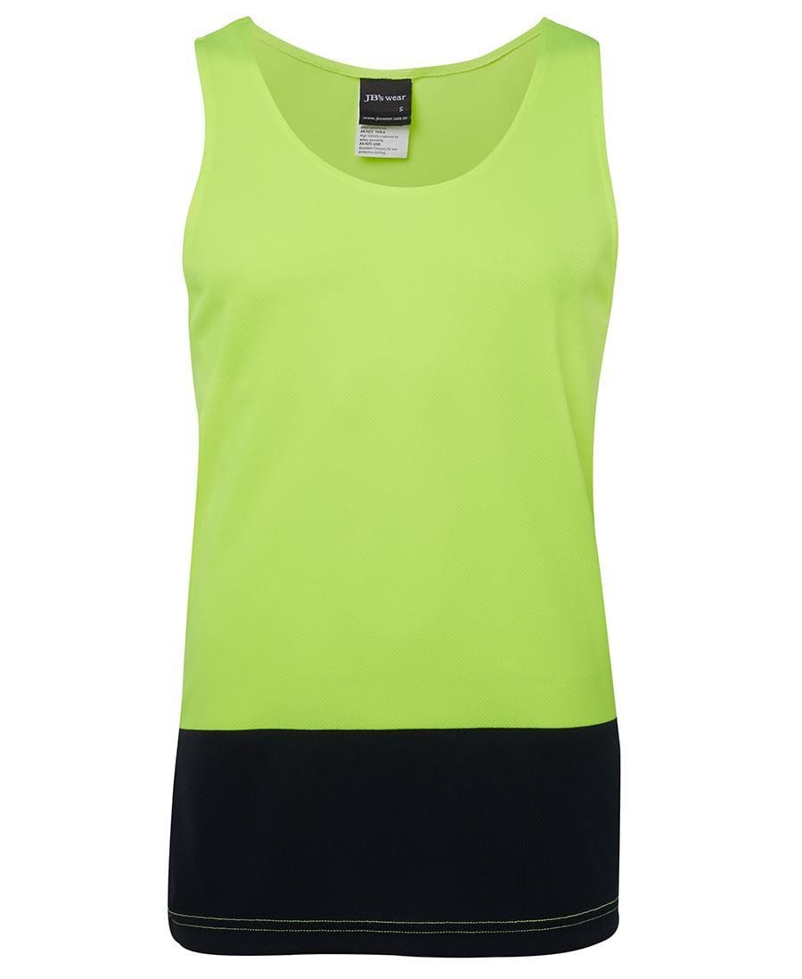 JB's Wear Tanks / Singlets Lime/Navy / 2XS JB's Wear Hi Vis Traditional Singlet